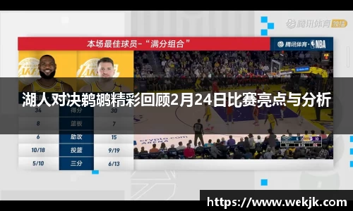 湖人对决鹈鹕精彩回顾2月24日比赛亮点与分析